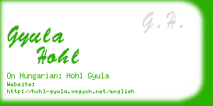 gyula hohl business card